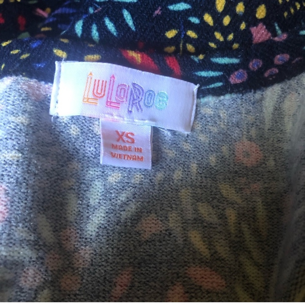 Lularoe Colorful Leaf Print Long Cardigan - Picture 4 of 5